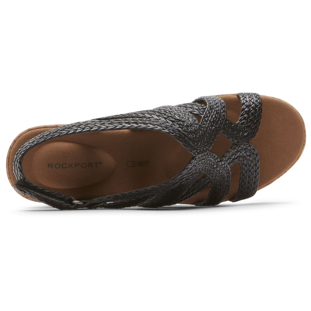 Rockport Sandals For Womens Black - Briah Braided - PZ5308761